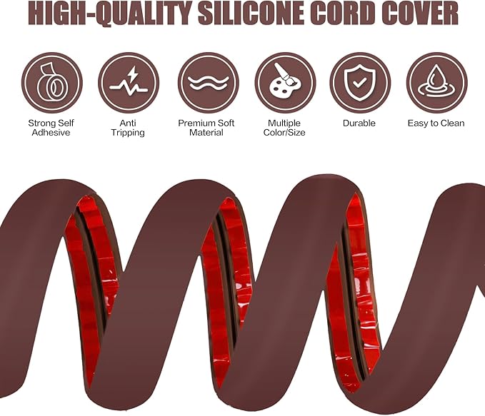 Floor Cord Cover Cavity 0.8"x0.37" Self Adhesive Cord Hider, 3.3FT Low Profile - Image 3