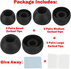 Earbud Tips - 9 Pairs Black Replacement Ear Tips Compatible - Image 6