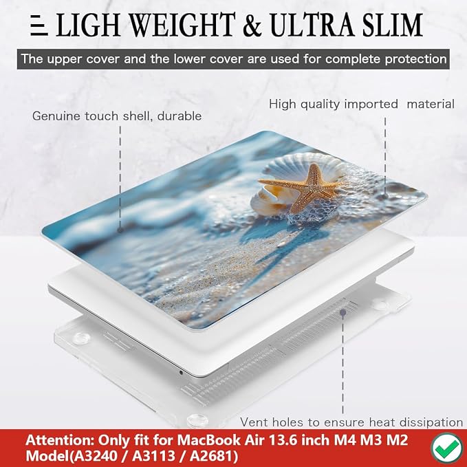 CISSOOK Compatible with MacBook Air 13.6 inch Case 2025 2024 2022 Release M4 - Image 4