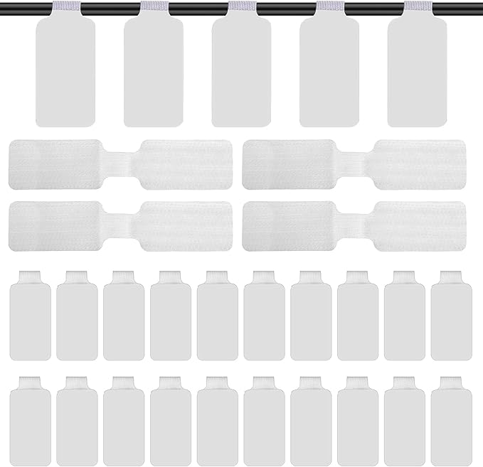 60 Pieces Self-Adhesive Cable Labels, Paste Wire Labels, Nylon Writable Cord by Eersida