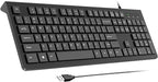 Computer Keyboard Wired, Plug Play USB Keyboard, Low Profile Chiclet Keys by COLIKES