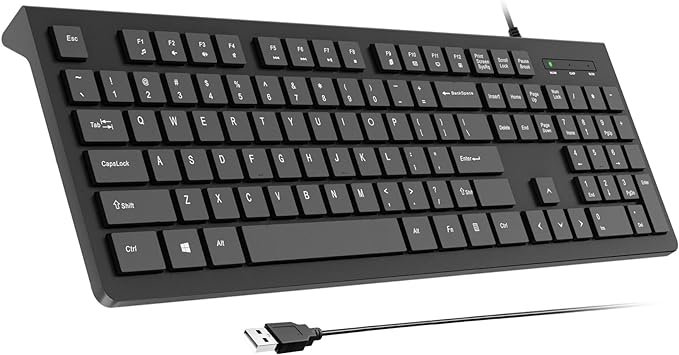 Computer Keyboard Wired, Plug Play USB Keyboard, Low Profile Chiclet Keys by COLIKES