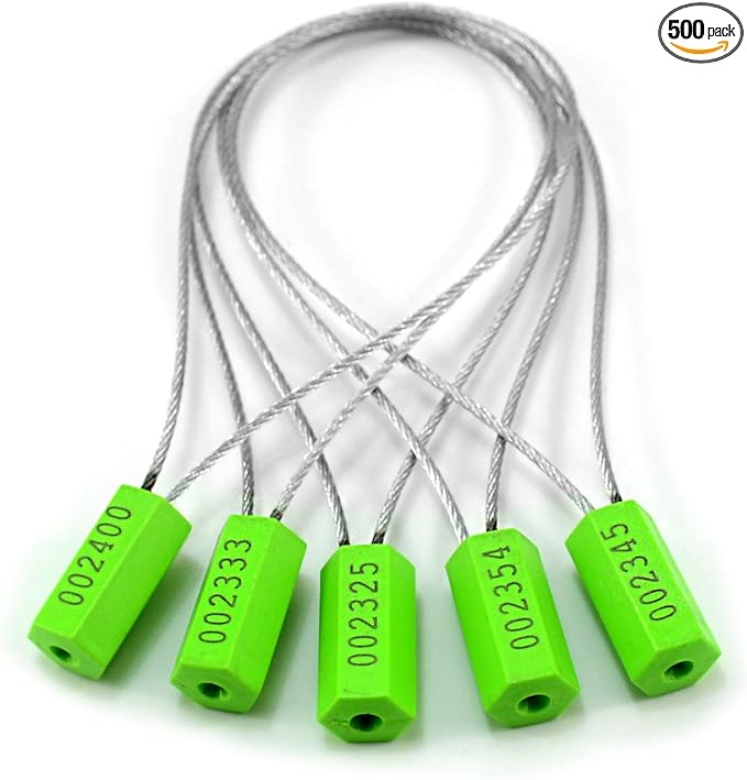 Leadseals 500 Anti-Tamper Proof Security Cable Seals Disposable Self-Locking by LeadSeals