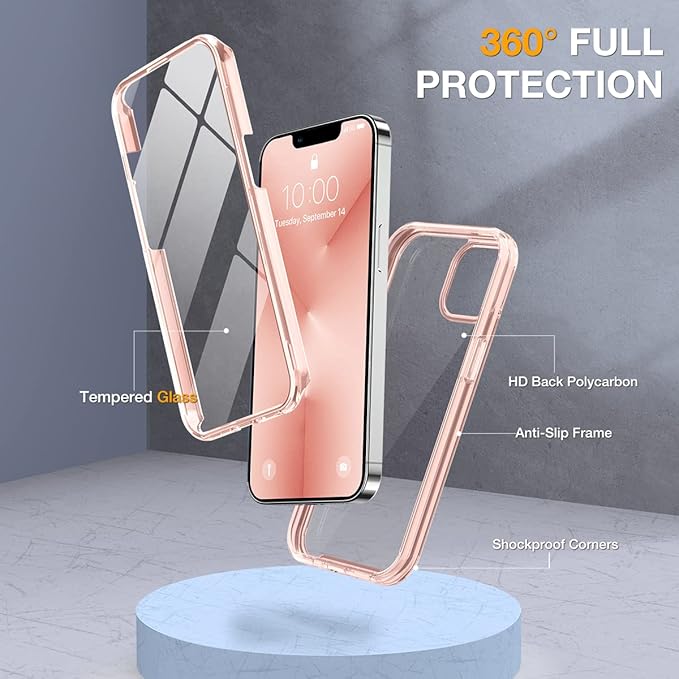 Miracase Glass Case for iPhone 13 Pro Max 6.7 inch, Upgrade Full-Body Clear - Image 2