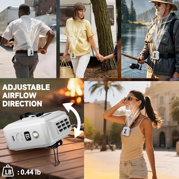 CAZOKASI Personal Waist Clip Fan Rechargeable Wearable Hand Free Wearable - Image 6