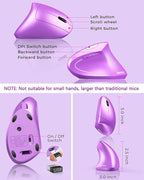Lekvey Ergonomic Mouse, Wireless Vertical Mouse Rechargeable 2.4 GHz Optical - Image 6