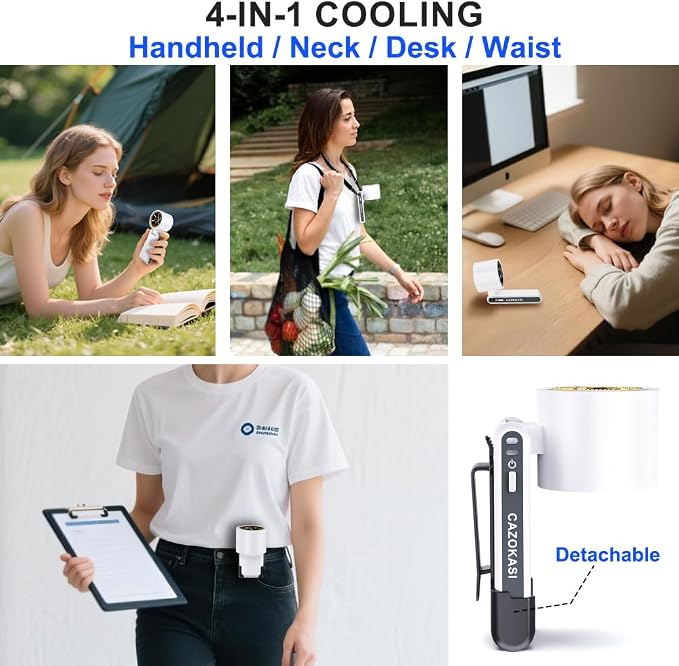 CAZOKASI Rechargeable Strong Wind Handheld Fan - Image 4