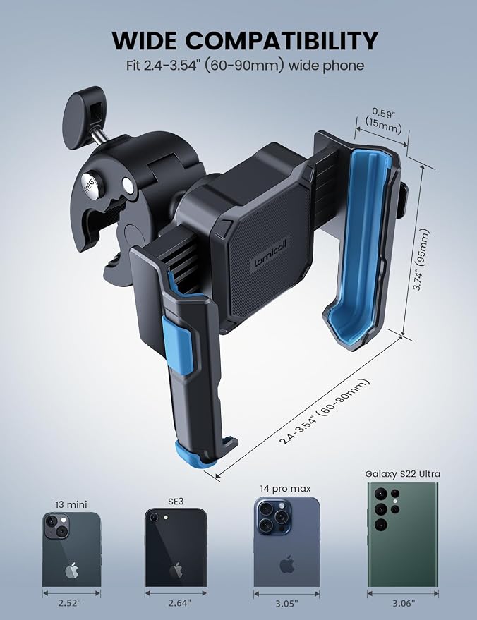 Lamicall Motorcycle Phone Mount Holder - Image 5