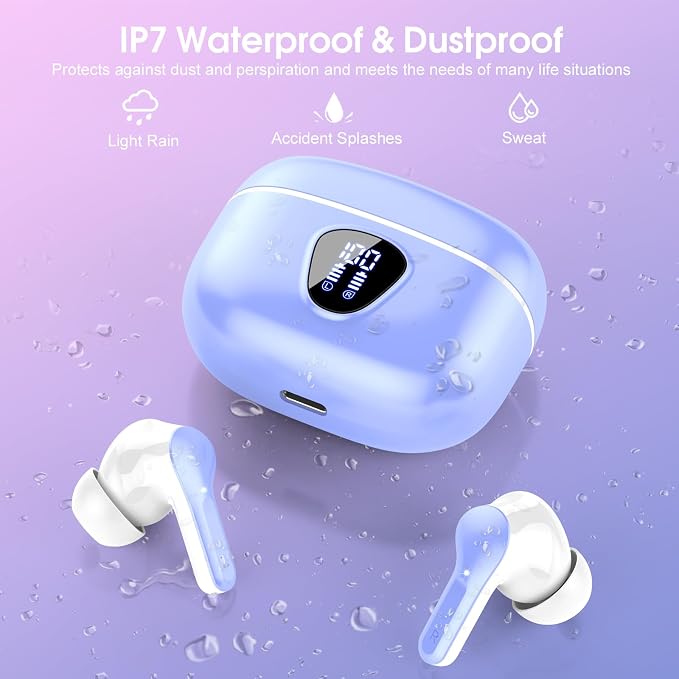 Wireless Earbuds, IP7 Waterproof in Ear Earphones, LED Display Ear buds - Image 7