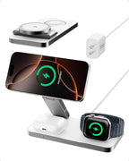 Intoval 3-in-1 Foldable Wireless Charging Station, Qi2 Certified 15W Ultra Fast by Intoval