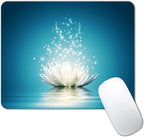 White Lotus Mouse Pad, Cute Floral Mouse pad, Custom Small Mouse Pads by CANFLASHION