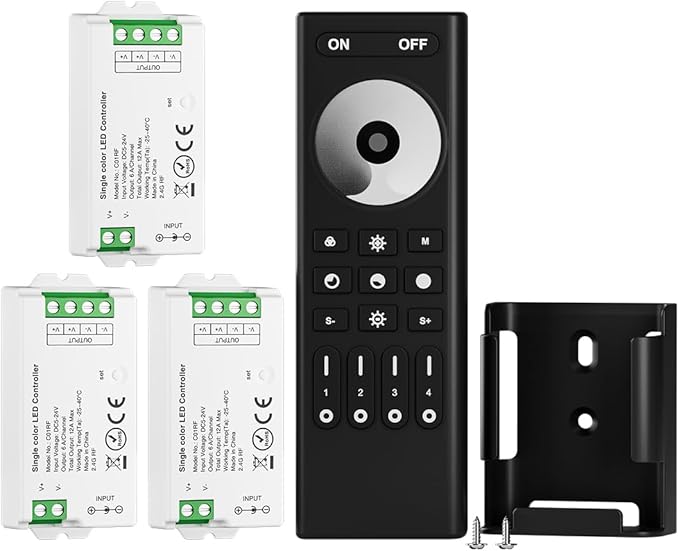 BTF-LIGHTING 5050SMD FCOB COB Dimming RF 2.4GHz Wireless Remote RC01RFB &3PCS by BTF-LIGHTING