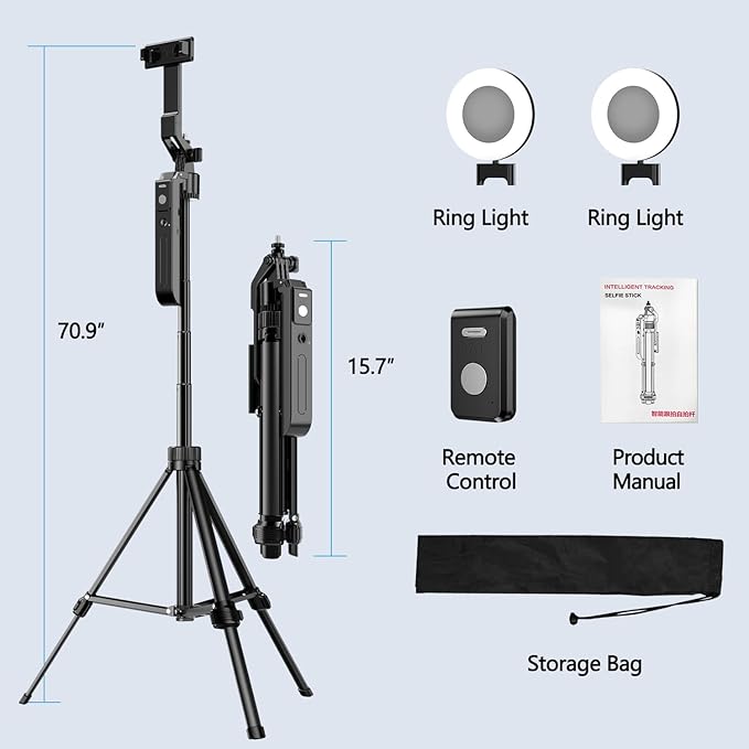 70.9" Auto Face Tracking Tripod 360° Rotation - Image 7