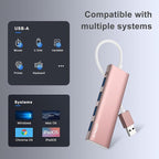 USB Hub, USB 3.0 Hub Aluminum Alloy Ultra Slim USB Splitter, Portable 4 Port - Image 5