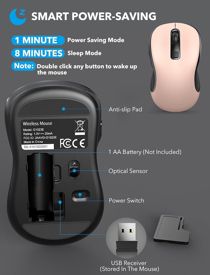 Trueque Wireless Mouse for Laptop, 2.4GHz Ergonomic Computer Mouse - Image 5