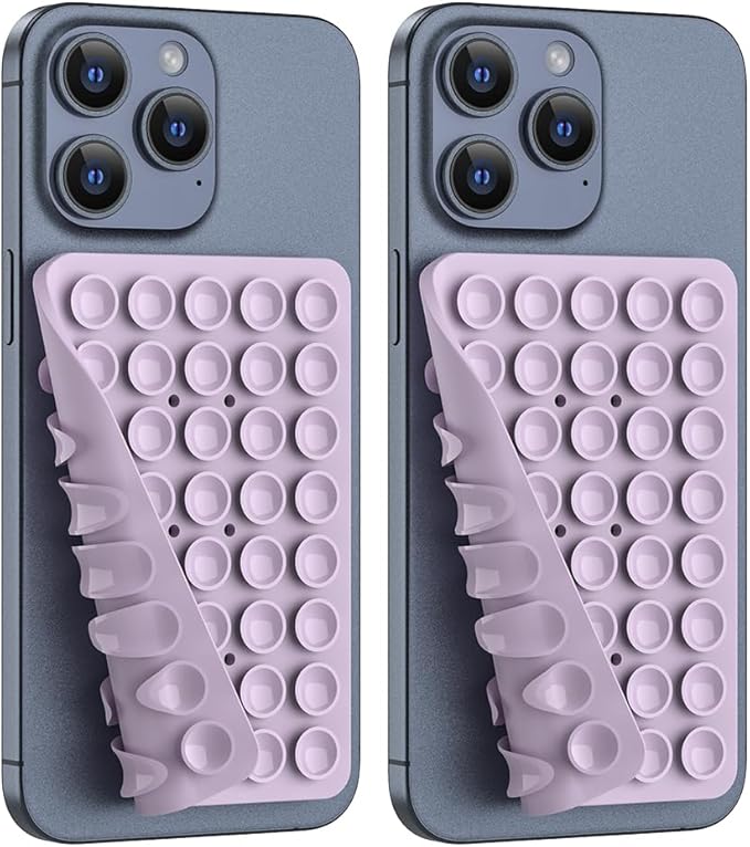 2PACK Silicone Double Sided Suction Phone Case Mount, Detachable Hands Free & by CMZZ