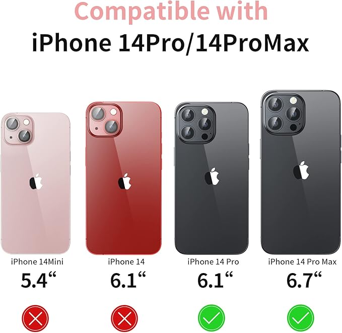 Camera Lens Protector for iPhone 14 Pro/iPhone 14 Pro Max, Alloy Metal Camera - Image 2