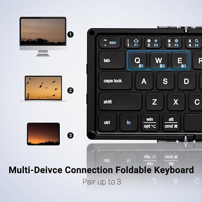 iClever Foldable Bluetooth Keyboard, BK18 Foldable Keyboard - Image 5