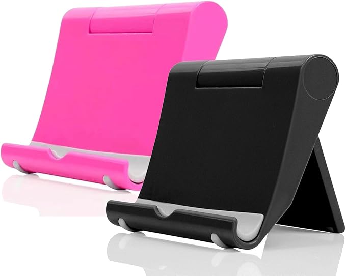 Cell Phone Stand for Desk 2 Pack Mobile Phone Holders Desktop Tablet Stand by JUSDIQIR