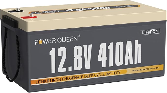 Power Queen 12.8V 410Ah LiFePO4 Battery, 5248Wh Energy Lithium Battery Built in by PowerQueen