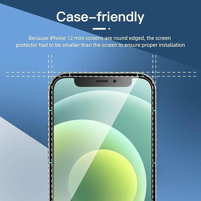 NEW'C 3 Pack Privacy for iPhone 12 Mini Screen Protector, Enhanced 28-Degree - Image 3