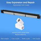 24 Port Keystone Patch Panel, 1U 19-inch RJ45 Network Patch Panel - Image 5