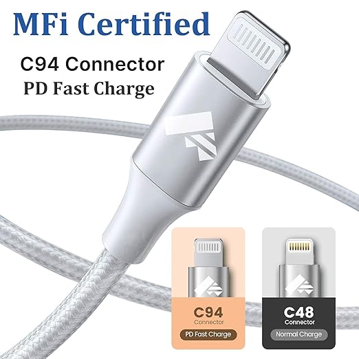 2Pack Short USB C to Lightning Cable 1ft, PD USB C to iPhone Charger Cable MFi - Image 8