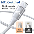 2Pack Short USB C to Lightning Cable 1ft, PD USB C to iPhone Charger Cable MFi - Image 8