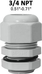 20 Pcs 3/4" NPT Nylon Cable Glands, IP68 Waterproof Adjustable Cord Grip Cable - Image 2