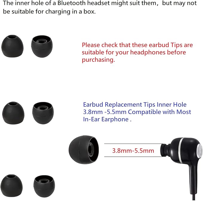 36 Pieces Small Earbud Tips Soft and Comfortable Silicone Earbud Tips Ear Bud - Image 3