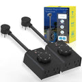 Minoston Outdoor Timer for Lights 2 Pack, Dusk Dawn Outdoor Timer Outlet 2 by Minoston