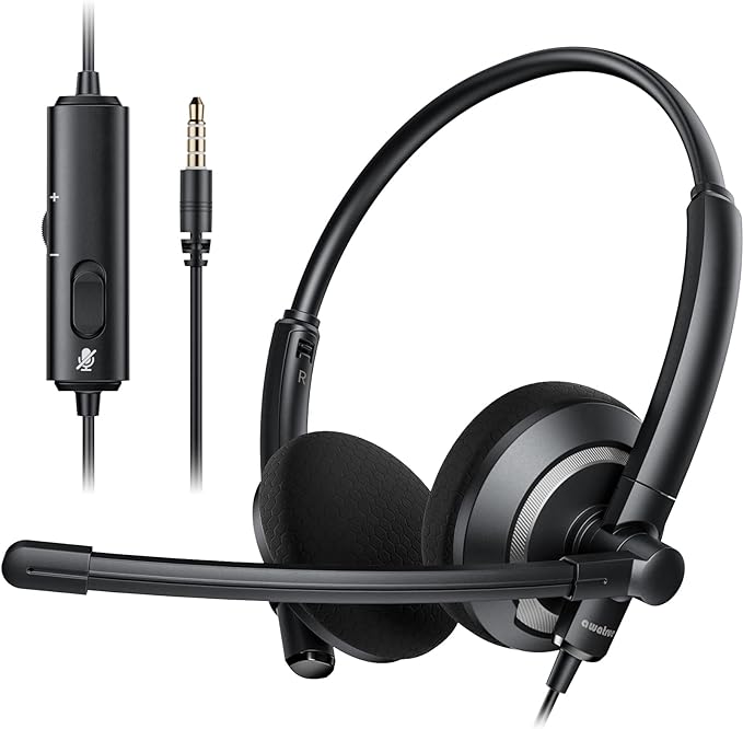 Wired Headset with Microphone for PC Laptop by awatrue