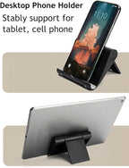 Cell Phone Stand for Desk Foldable Cell Phone Holder Desk Tablet Holder Mobile - Image 2
