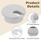 uxcell 8 Pcs 35mm Desk Grommet, Plastic Cable Hole Cover, Wire Cord Cable - Image 3