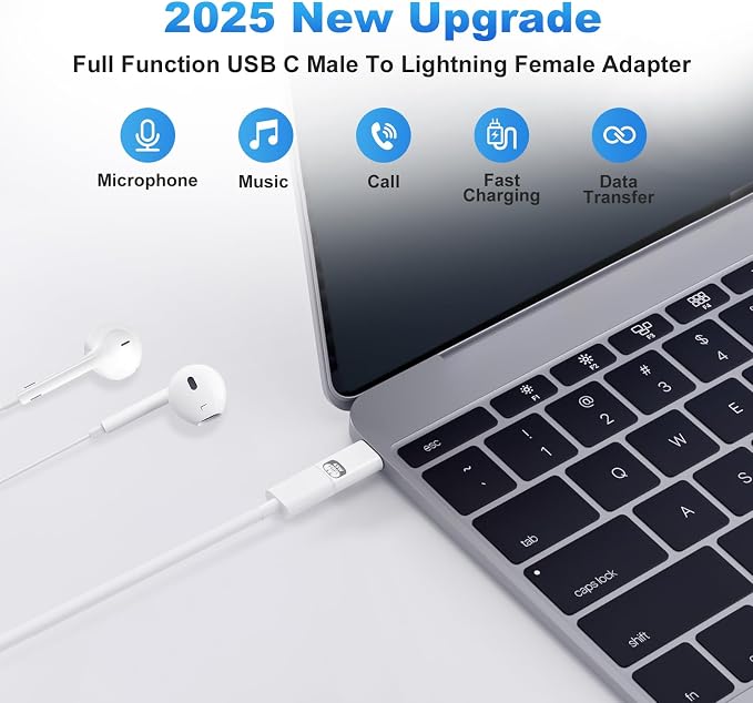 USB C to Lightning Audio Adapter, Lightning to USB C Hi-Fi Adapter - Image 2