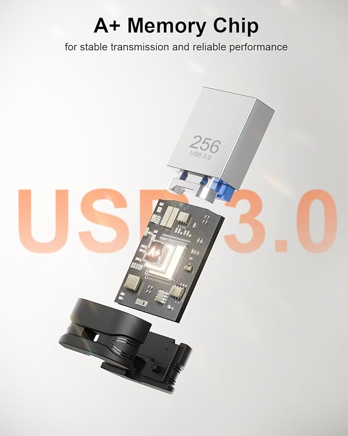 256GB USB 3.0 Flash Drive, Mini Thumb Drive Waterproof Memory Stick - Image 6
