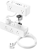 Dual Layer Desk Clamp Power Strip, Desktop Edge Mount Surge Protector by VILONG