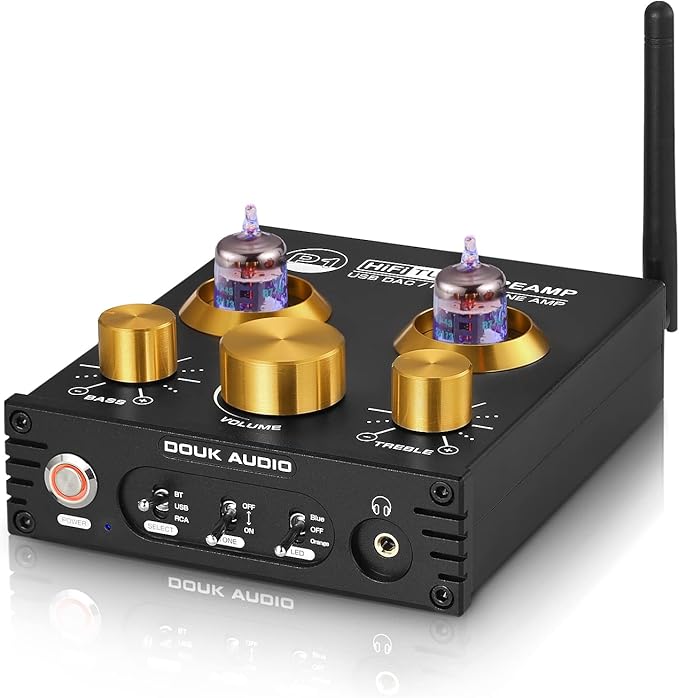 Douk Audio P1 Vacuum Tube Bluetooth Preamplifier, GE5654 Audio Preamp, Hi-Fi by DoukAudioNobsound