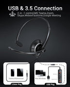 USB Headset with Microphone for PC - Image 2