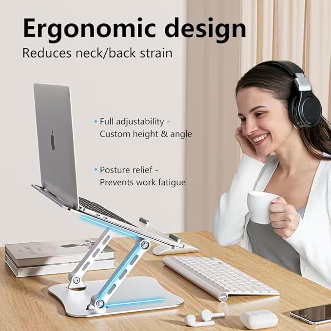Laptop Stand for Desk – 2.5mm Aluminum Ergonomic Riser, Adjustable Height & - Image 9
