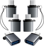 USBC to USB Adapter 6 Pack, USB C to A Adapter, USBC Male to USBA Female by AiNEERich