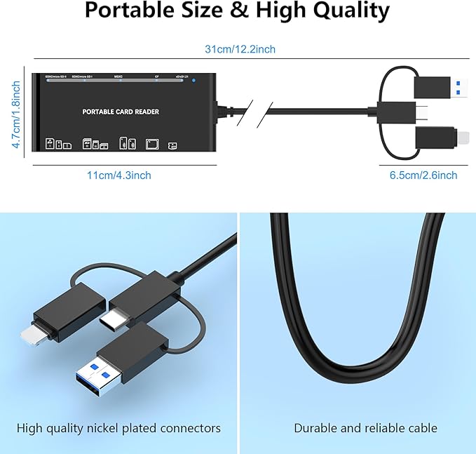 USB C Lightning USB3.0 Multi Card Reader - Image 8