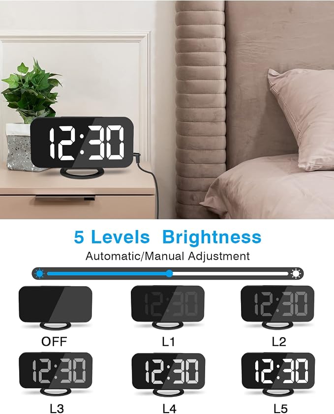 SZELAM LED RGB Digital Alarm Clock, - Image 5