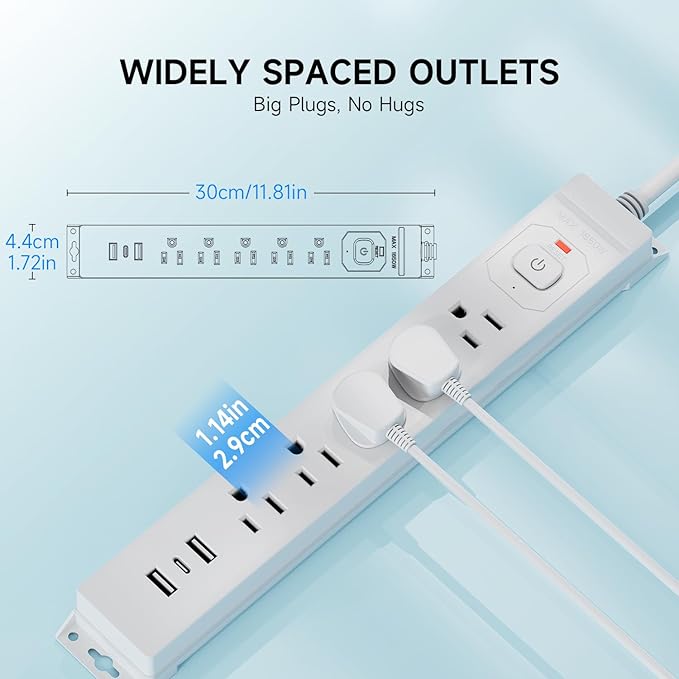 10 Ft Power Strip Surge Protector - Image 7