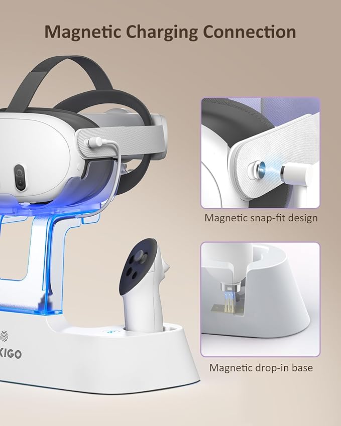 NexiGo Enhanced Charging Dock for Meta Quest 3 and 3S, - Image 5