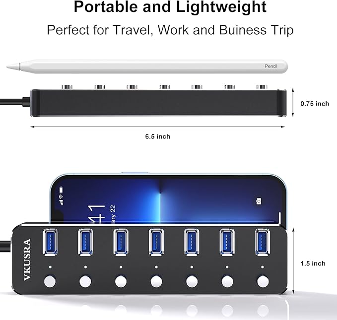 USB Hub, VKUSRA 7 Port USB Hub 3.0 - Image 6