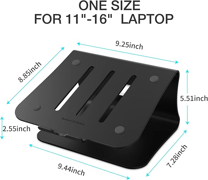 Laptop Stand, Aluminum Notebook Holder Riser Heat-Vent - Image 2