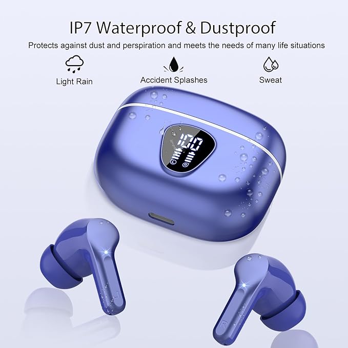 Wireless Earbuds, IP7 Waterproof in Ear Earphones, LED Display Ear buds - Image 7