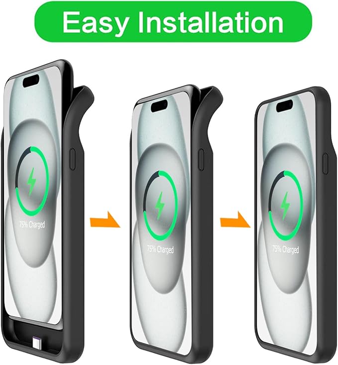 Battery Case for iPhone 15 Plus, 12000mAh Rechargeable Portable Charging Case - Image 3