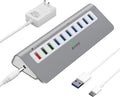 Powered USB Hub 10Gbps, 10 Ports USB 3.1 Gen 2 Hub Power Multiport USB Splitter by Jeliyea